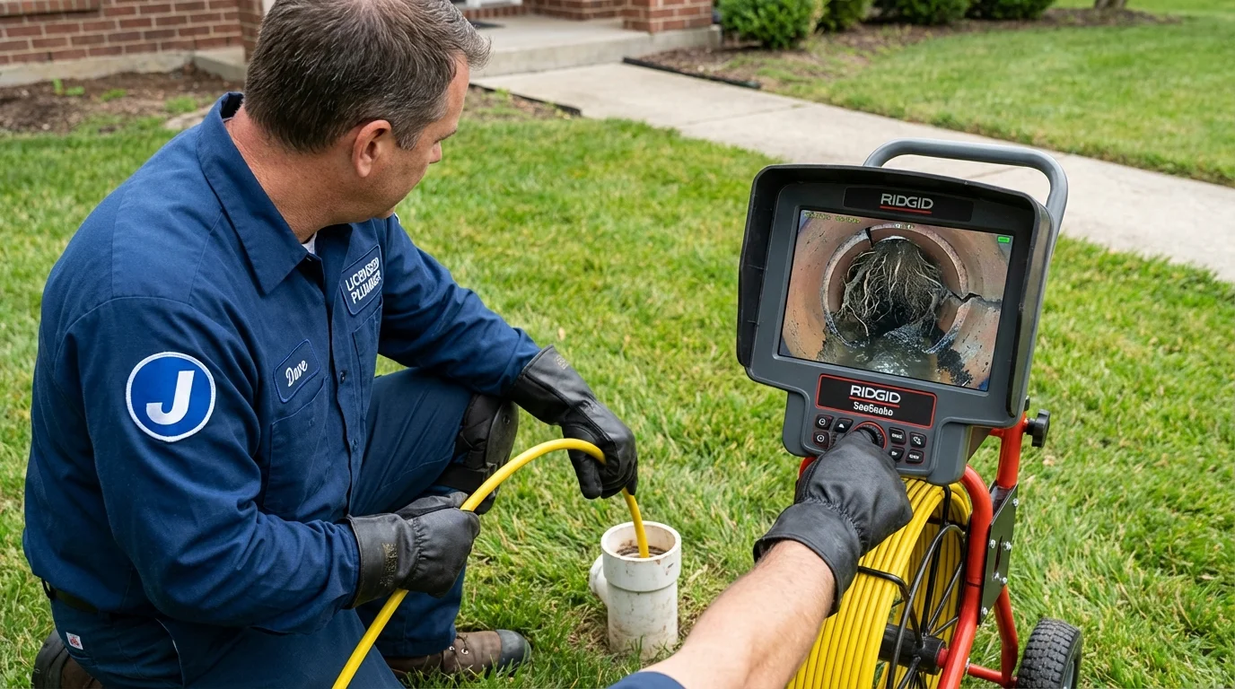 Sewer camera inspection being performed by Johns Plumbing LLC in Nashville